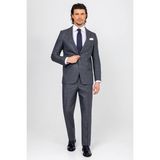 Erkek Mavi Gri Regular Fit Takım Elbise - Mavi - Gri - 6 Drop - 50