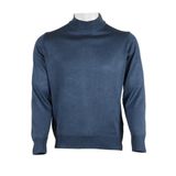 Erkek Mavi Kazak Yarım Balıkçı Yünlü Klasik Normal Kesim RAR00797 Mavi-2XL