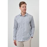 Erkek Mavi Pamuk Trend Slim Fit Italyan Yaka Gömlek - XL