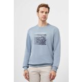 Erkek Mavi Trend Bisiklet Yaka Sweat-Shirt