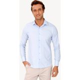 Erkek Mavi Uzun Kol Slim Fit Puantiyeli Gömlek - 2XL