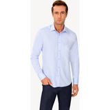 Erkek Mavi Uzun Kol Slim Fit Puantiyeli Gömlek - XL