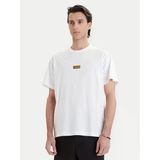 Erkek Metalik Logo Desenli Normal Kalıp Yuvarlak Yakalı Pamuklu Kısa Kollu Beyaz T-Shirt 80GAHT05 CJ00T-G03