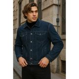 Erkek Mevsimlik Jeans Basic Bol Kmavi Kot Ceket