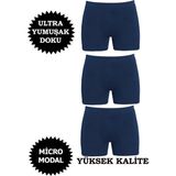 Erkek Micro Modal Boxer Yüksek Kalite 3'lü Paket - Lacivert - XL