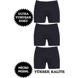 Erkek Micro Modal Boxer Yüksek Kalite 3'lü Paket - Siyah