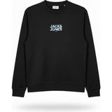 Erkek Minimal Gögüs Baskili Bisiklet Yaka Sweatshirt - New Plas - 001-Siyah - 2XL
