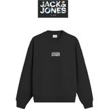 Erkek Minimal Gögüs Baskili Bisiklet Yaka Sweatshirt - New Plas - 001-Siyah
