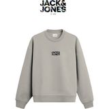 Erkek Minimal Gögüs Baskili Bisiklet Yaka Sweatshirt - New Plas - 02S-Bej