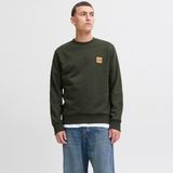 Erkek Minimal Logo Baskili Bisiklet Yaka Sweatshirt - Brandy - 01H - Yeşil - XL