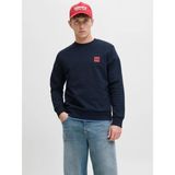Erkek Minimal Logo Baskili Bisiklet Yaka Sweatshirt - Brandy - 01L-Lacivert - XL