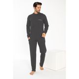 Erkek Modal Patlı Uzunkol Pijama - S - Füme