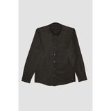 Erkek Modern Fit Dar Kesim Pamuklu Kolay Ütü Armürlü Haki Gömlek