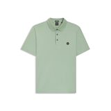 Erkek Monogram Logo Kabartmalı Normal Kalıp Yumuşak Pamuklu Kısa Kollu Açık Yeşil Polo Yaka T-Shirt 50555829-373