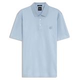 Erkek Monogram Logo Kabartmalı Normal Kalıp Yumuşak Pamuklu Kısa Kollu Mavi1 Polo Yaka T-Shirt 50555829-450