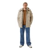 Erkek Mont BEJ Kapüşonlu Termo Dolumlu ve İç Astarlı 6 Cep Dik Yaka Mont NCS JEANS 4988 BEJ L