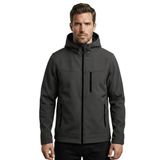 Erkek Mont İçi Polarlı Softshell Mont Su ve Rüzgar Geçirmez Kapüşonlu Spor Mont Füme S