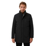 Erkek Mont Kaban Siyah WaterProof Rüzgar ve Su itici Slim Fit Termo Dolumlu Uzun Şişme Mont