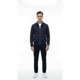 Erkek Mont - Slim Fit Bomber Ceket - Fermuarlı Esnek Kumaş Günlük Şık Casual Mevsimlik Ceket (Lacivert, Medium)