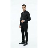 Erkek Mont - Slim Fit Bomber Ceket - Fermuarlı Esnek Kumaş Günlük Şık Casual Mevsimlik Ceket (Siyah, Small)