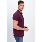 Erkek Mürdüm Polo Yaka Likralı T-Shirt T621 - XL