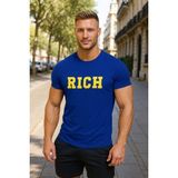 Erkek Nakış Baskılı T-Shirt - 0 Siyah - 3XL