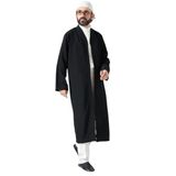 Erkek Namaz Elbisesi Buhara Yaka Cepli Namaz Cübbesi Siyah - (Sfa) Siyah