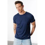 Erkek Nem Emici Hızlı Kuruma Atletik Teknik Performans Spor T-Shirt Drıfıt-Kısakolnew - Lacivert