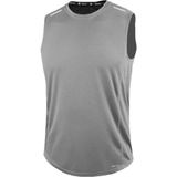 Erkek Nem Emici Hızlı Kuruma Atletik Teknik Performans Sporcu Sıfır Kol T-Shirt Drıfıt-Sıfırkol - 2XL - Gri