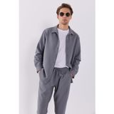 Erkek Nicolas Regular Fit Gofre Gömlek - Gri GRİ