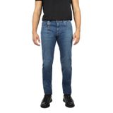 Erkek Normal Kalıp Eskitme Desenli Pamuklu Denim Mavi Jeans 15314100-J02