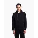 Erkek Normal Kalıp Kapüşonlu Logo İmzalı Uzun Kollu Siyah Sweatshirt EM004538 AF10013-UC001