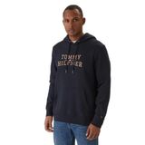 Erkek Normal Kalıp Kapüşonlu Logo Kabartmalı Uzun Kollu Lacivert Sweatshirt MW0MW42528-DW5