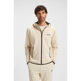 Erkek Normal Kalıp Lastikli Kapüşonlu Hızlı Kuruyan Esnek Kumaş Uzun Kollu Bej Sweatshirt 50542948-131