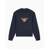 Erkek Normal Kalıp Logo Baskılı Yuvarlak Yakalı Pamuklu Uzun Kollu Lacivert Sweatshirt EM007315 AF10013-UB118