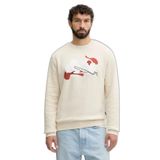 Erkek Normal Kalıp Logo Baskılı Yuvarlak Yakalı Uzun Kollu Ekru Sweatshirt 50549283-131