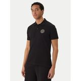 Erkek Normal Kalıp Logo Desenli Pamuklu Kısa Kollu Siyah Polo Yaka T-Shirt 80GAGT19 CJ01T-G89
