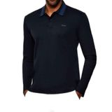 Erkek Normal Kalıp Logo İşlemeli%100 Pamuklu Uzun Kollu Lacivert Polo Yaka T-Shirt 50549257-405