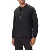 Erkek Normal Kalıp Monogram Logolu Jakarlı Su Geçirmez Bomber Siyah Ceket 50547181-001
