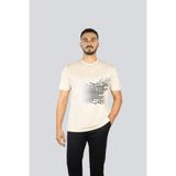 Erkek Normal Kalıp Pamuklu Esnek Kumaş Logo Detaylı Kısa Kollu Bej T-Shirt EM002946 AF10761-U1156