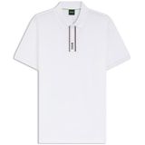 Erkek Normal Kalıp Pamuklu Kısa Kollu Logo Çizgili Beyaz Polo Yaka T-Shirt 50549362-100