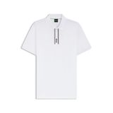 Erkek Normal Kalıp Pamuklu Kısa Kollu Logo Çizgili Siyah Polo Yaka T-Shirt 50549362-001