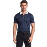 Erkek Normal Kalıp Yarım Fermuarlı Metalik Logo Detaylı Pamuklu Kısa Kollu Beyaz Polo Yaka T-Shirt 26411247SM-108