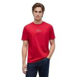 Erkek Normal Kalıp Yuvarlak Yakalı Logo Baskılı Pamuklu Kısa Kollu Kırmızı T-Shirt MW0MW43227-XLD