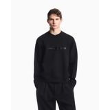 Erkek Normal Kalıp Yuvarlak Yakalı Logo Detaylı Pamuklu Çift Jarse Kumaşlı Siyah1 Sweatshirt EM007352 AF10013-MC721