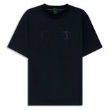 Erkek Normal Kalıp Yuvarlak Yakalı Pamuklu Desenli Kısa Kollu Lacivert T-Shirt 50543874-402