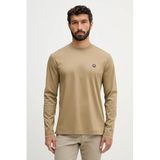 Erkek Normal Kalıp%100 Pamuklu Logo Baskılı Uzun Kollu Haki Sweatshirt 50555107-252