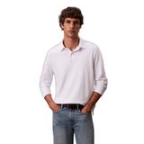 Erkek Normal Kalıp%100 Pamuklu Uzun Kollu Beyaz Polo Yaka T-Shirt LV040EM909-YAF