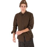 Erkek Normal Kalıp%100 Pamuklu Uzun Kollu Kahverengi Gömlek 50544917-342