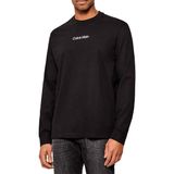 Erkek Normal Kalıp%100 Pamuklu Yuvarlak Yakalı Uzun Kollu Siyah T-Shirt LV04LD232G-UB1